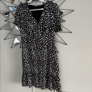 Karl Lagerfeld Black and White Star Midi Dress
